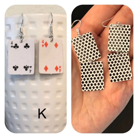 Mini poker earrings, playing cards earrings - Picture 8 of 8